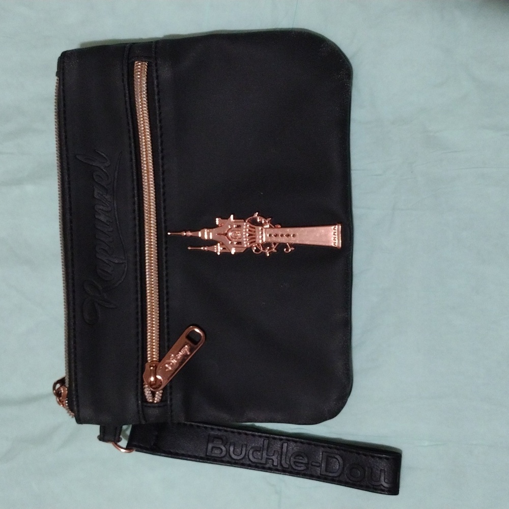 Disney Rapunzel pouch black with rose gold color metal